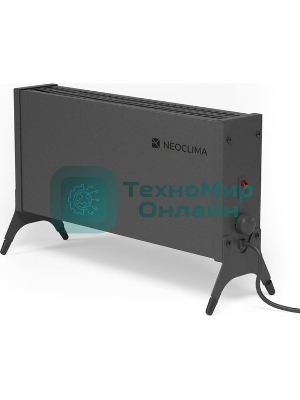 Конвектор электрический Neoclima Nano 1000B черный, 1000 Вт, 15 м2, термостат