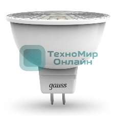 Лампа светодиодная Gauss 101505105 MR16 5 Вт 3000К тепл. бел. GU5.3 500 лм 150-265В FROST