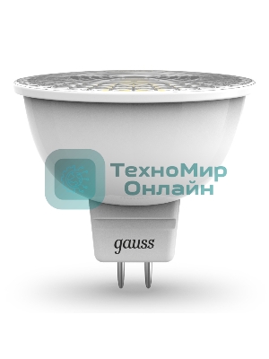 Лампа светодиодная Gauss 101505105 MR16 5 Вт 3000К тепл. бел. GU5.3 500 лм 150-265В FROST