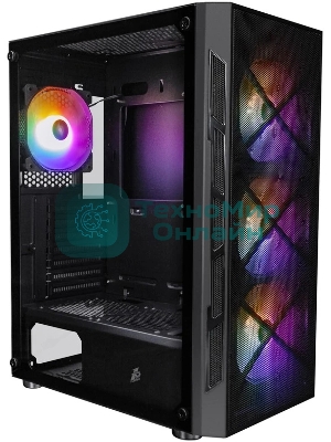 Компьютерный корпус 1STPLAYER FIREBASE XP черный ATX 4x120мм LED fans XP-BK-4F1