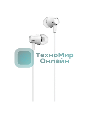 Проводные наушники Borofone BM21 белый, внутриканальные, Jack 3.5 мм
