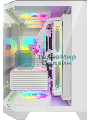 Компьютерный корпус AeroCool / Formula Crystal Z6M Floe белый без БП mATX 4x120мм 2xUSB 3.0 audio bott PSU