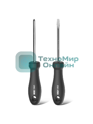 Набор отверток Deli Home Series HT1002 2шт SL5x100+PH1x100 Эксклюзивный дизайн. Рукоятка из высококачественного софттач пластика