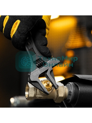 Ключ разводной Denzel 155 мм, CrV, кованый, укороченная рукоятка