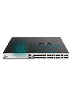 Коммутатор D-Link DGS-3130-30PS/B2A, 24×1 Гбит/с + 2×10 Гбит/с Base-T + 4×10 Гбит/с SFP+, управляемый