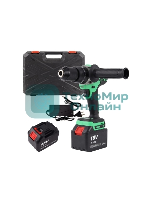Дрель-шуруповерт Zitrek Green Impact 063-4046, 18 В, 5 Ач, 80 Нм, бесщеточный, ударный
