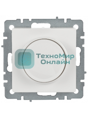 Светорегулятор поворотно-нажимной IEK BRITE СС10-1-0-БрБ 600 Вт, белый