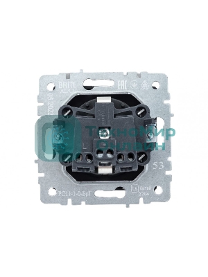 Розетка 1-местная IEK BRITE 16А РС11-1-0-БрМ с заземлением, без защитных шторок, 16А, маренго