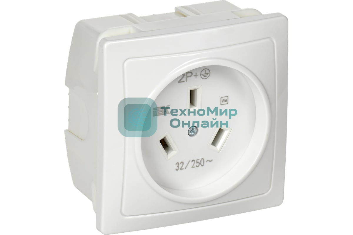 Розетка 1-м СП Рпл11-К 32А IP20 разборная для плиты с заземл. белый IEK ERP11-032-K01