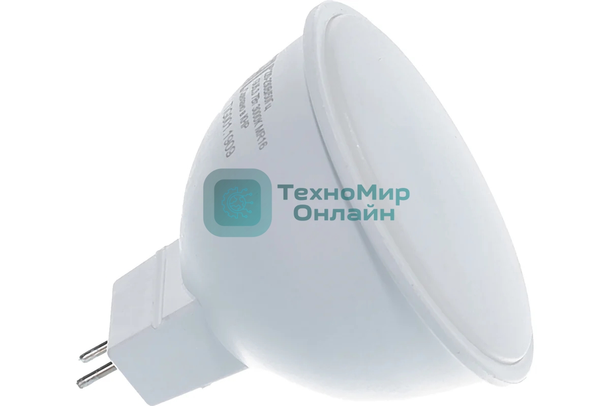 Лампа светодиодная Ресанта LL-R-MR16-7W-230-3K-GU5.3 рефлекторная, 7 Вт, теплый, GU5.3