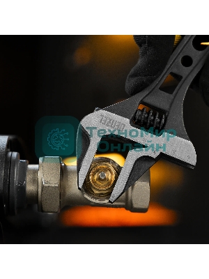 Ключ разводной Denzel 155 мм, CrV, кованый, укороченная рукоятка