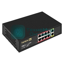 Коммутатор ExeGate EDES-1010D.8PoE-96W, 8×100 Мбит/с PoE + 2×100 Мбит/с, неуправляемый