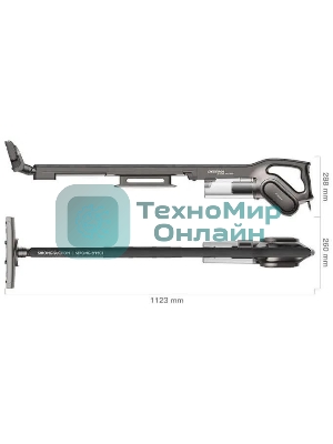 Пылесос вертикальный DEERMA Combo DX700S серый/черный, питание от сети, 210 Вт, уборка сухая, пылесборник 0.8 л