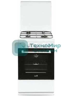 Плита газовая Cezaris ПГ 2150-04 белый, конфорок 4 шт, духовка 43 л, 51 см x 85 см x 55 см