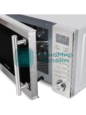 Микроволновая печь Starwind SMW5220 нержавеющая сталь, 20 л, 700 Вт, переключатели - кнопки, поворотный механизм