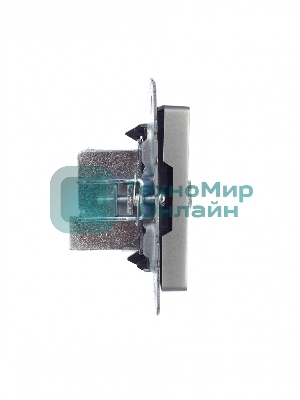 Розетка телевизионная проходная IEK BRITE РТВ10-0-БрС сталь