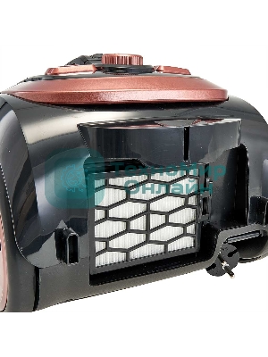 Пылесос Delta LUX DE-3501 черный/терракотовый, 400/2400 Вт, уборка сухая, пылесборник контейнер 2,5 л