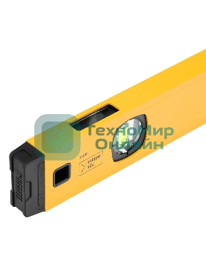 Уровень алюминиевый Denzel магнит., фрезерованный, 3 глазка (1 зеркал.), 0,5 мм/м, 600 мм