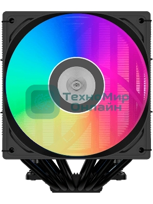 Кулер для процессора/CPU Cooler PCCooler RT620 ARGB BK (250W, 4-pin PWM, 157мм, Al/Cu, 6x6мм, 2x120мм, 73.32CFM, 34.9dBA, 2200RPM, S: 1851/1700/1200/115X, AM5/AM4, черный)