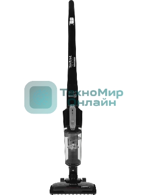 Пылесос вертикальный Tefal TY6545RH черный, питание от аккумулятора, уборка сухая, пылесборник 0.65 л