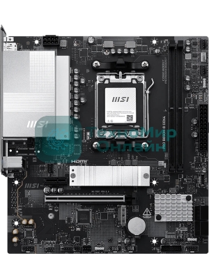 Материнская плата MSI PRO B850M-B GEN4, AM5, AMD B850, 2xDDR5 (до 128 ГБ), 4xSATA, 2xM.2 (1xPCIe 5.0, 1xPCIe 4.0), 1xPCIe 4.0 x16, 1xPCIe x1, 1xHDMI, 1xDP, 1x2.5Gb LAN, 1xUSB-C 5Gbps, 3xUSB-A 5Gbps, 2xUSB-A 2.0, 3x3.5 мм, 7.1, чёрный/серебристый, mATX