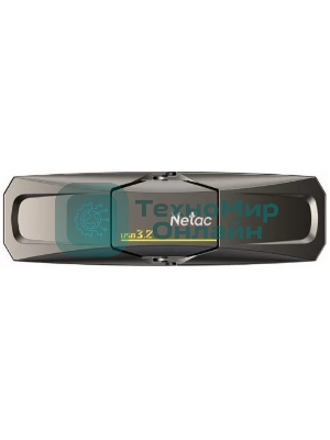 Флешка USB Netac US5 (NT03US5C-256G-32TA), 256Gb, USB 3.2/TypeC, R/W/ 550/500, черный