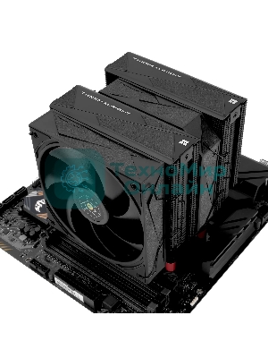 Кулер для процессора Thermalright Royal Pretor 130 черный (4-pin PWM, 158мм, Ni/Cu, 6x6мм, 1x120+1x130мм, 80.45CFM/81.88CFM, 29.4dBA/28.3dBA, 2150PM/1750RPM, S: 1200, 1700, 1851, 2011, 2066, 115X, AM4, AM5, black)
