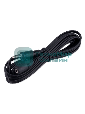 Кабель-удлинитель аудио Cablexpert CCA-423-2M-N, Jack 3.5(M)/Jack 3.5(F), 2м, черный, пакет