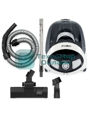 Пылесос Hyundai HYV-C1995 белый/черный, 250/1800 Вт, уборка сухая, пылесборник контейнер 1.5 л