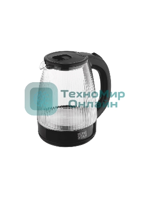 Чайник электрический Homestar HS-1045 1.8л, стекло, пластик, черный