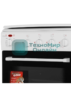 Плита комбинированная Cezaris ПГЭ 1000-05 белый, конфорок 4 шт, духовка 45 л, 51 см x 85 см x 52 см