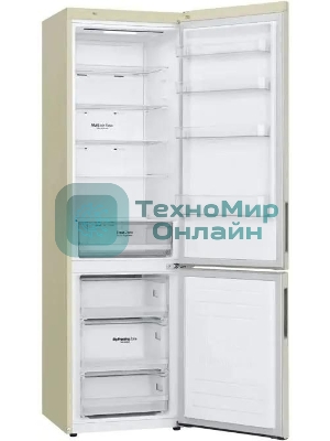 Холодильник LG GA-B509CEWL бежевый двухкамерный 277/107л морозилка снизу, No Frost