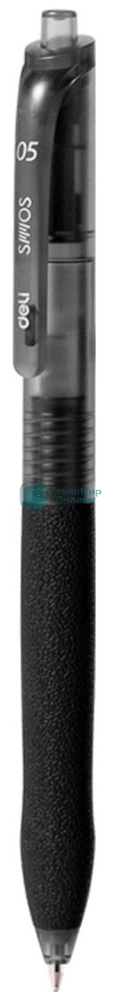 Ручка гелевая автоматическая Deli EG075-BK, d=0.5мм, черные чернила, резиновая манжета