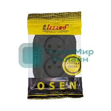 Розетка 2-м LEZARD СП OSEN без заземл. ПБТ, круглая, механизм, черный бархат 744-4200-128B