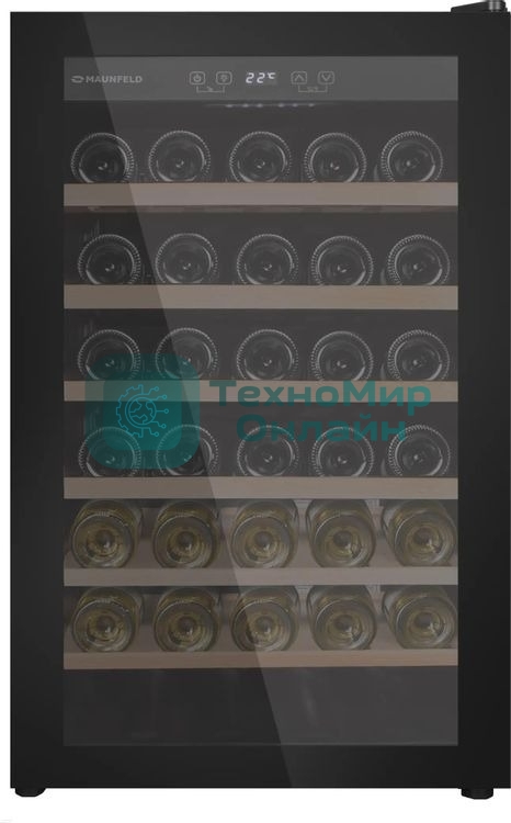 Винный шкаф Maunfeld MFWC-118S40 черный, 118 л, 1 отсек, 40 бут., класс G