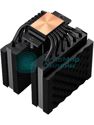 Кулер для процессора PCCooler RT720 TC BK (270W, 4-pin PWM, 157.5mm, Al/Cu, 7x6mm, 2x120mm, 73.32CFM, 34.9dBA, 2200RPM, S: 1851/1700/1200/115X, AM5/AM4, black)