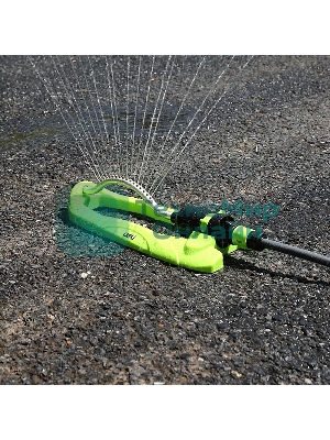 Дождеватель-разбрызгиватель осциллирующий веерный Deli DL581303 17 латунных сопел, площадь орошения до 350кв.м, плавная регулировка расстояния распыления, диаметр шланга 3/4