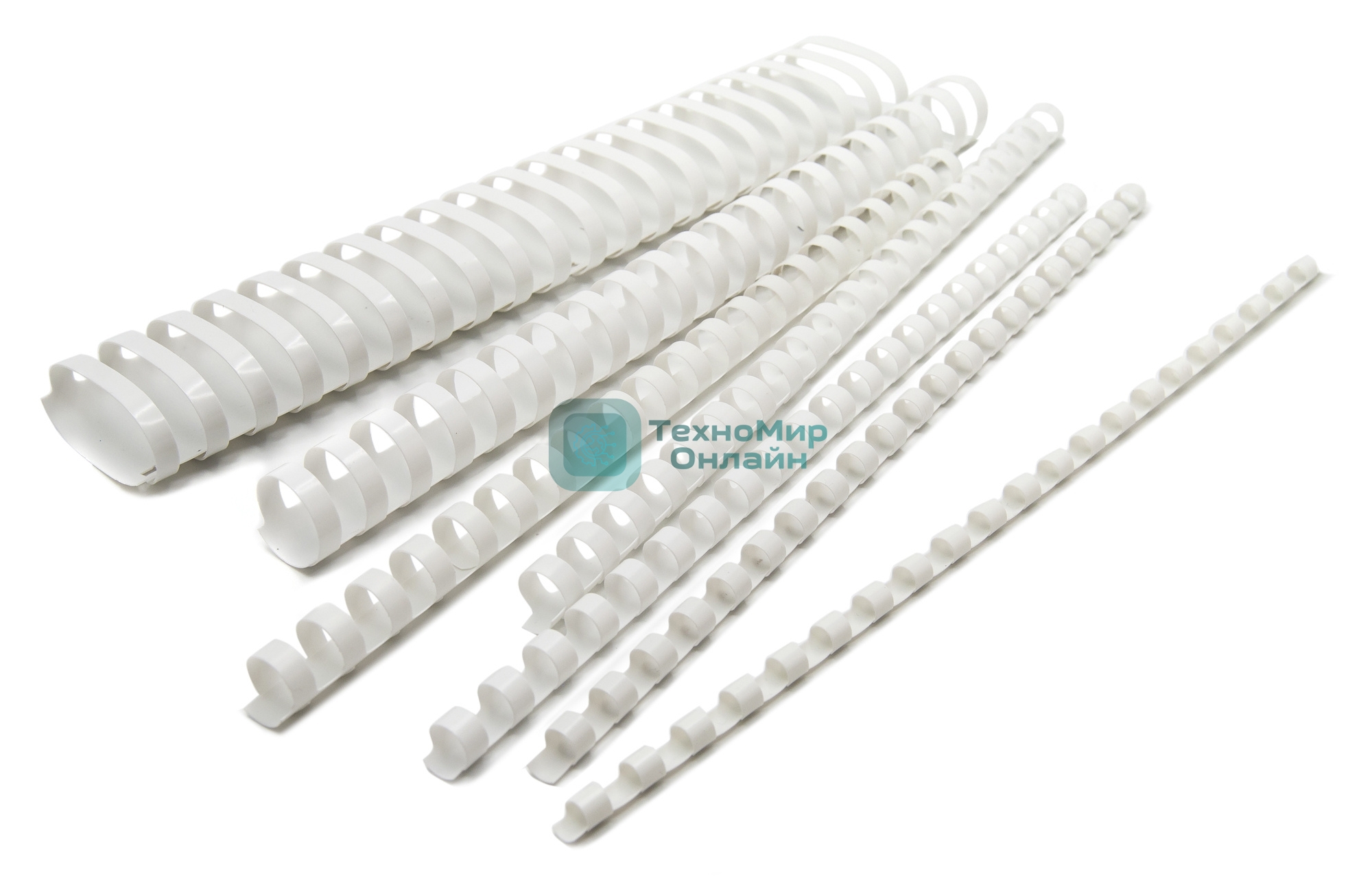 Пружины для переплета пластиковые Silwerhof d=12мм 56-80 лист A4 белый (100 шт) (1373587)