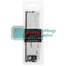 Оперативная память Kingston Fury Beast, DDR5, 16Gb (1x16Gb), 5600MHz, CL40, DIMM, радиатор, RGB, белый