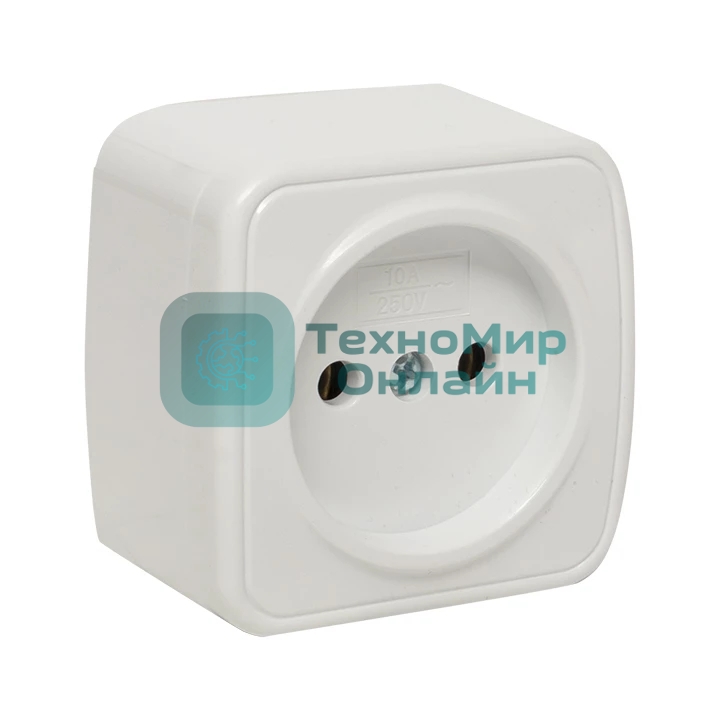 Розетка EKF EGR10-022-10 б/з, 10А, ОП Basic Минск белый