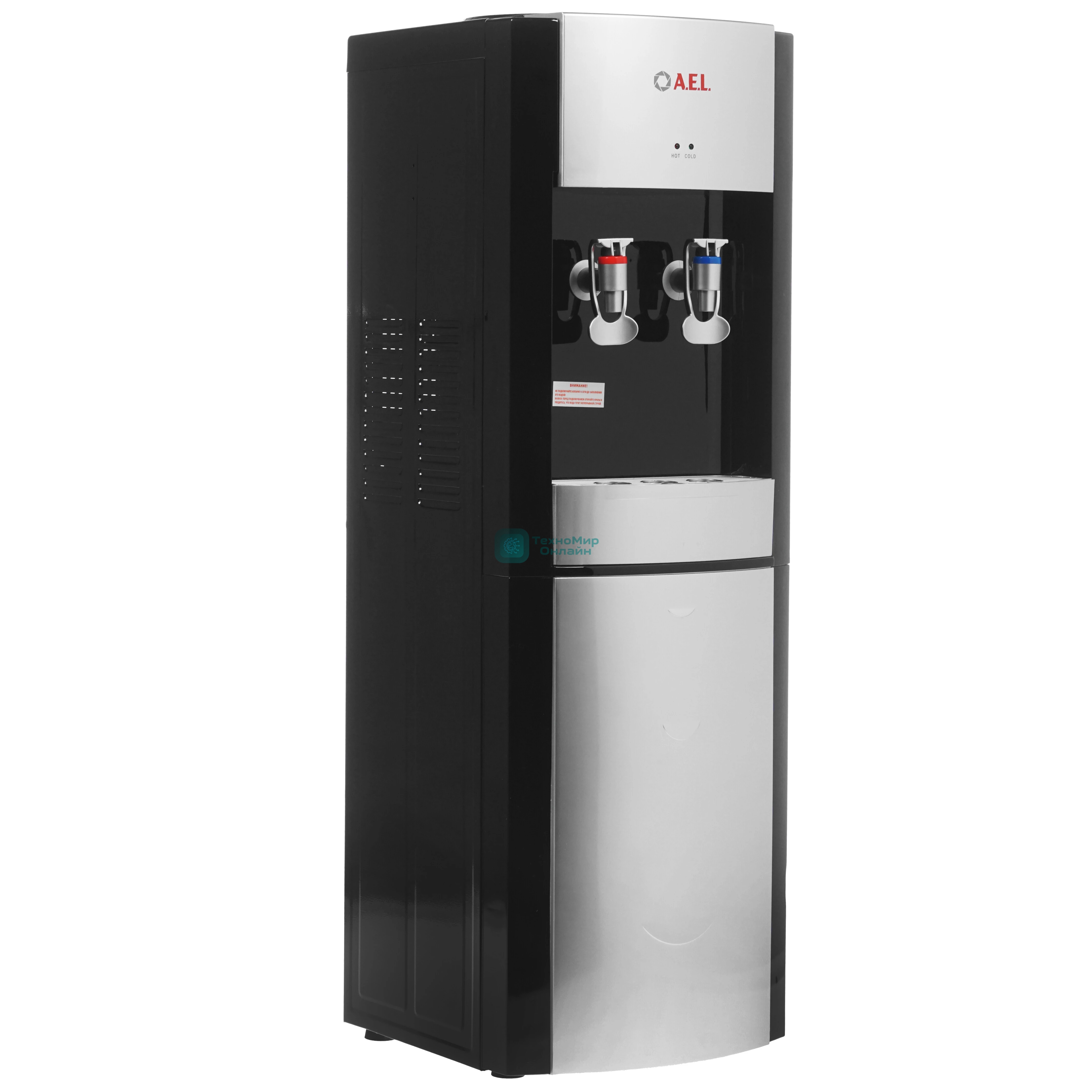 Кулер для воды AEL LD-AEL-28, верхняя загрузка, нагрев 90 °С, охлаждение 15 °С, черный/серебристый