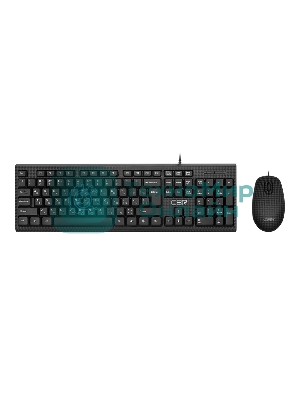 Комплект клавиатура+мышь CBR KB-SET 711 Carbon проводной, USB, 1200 DPI, чёрный