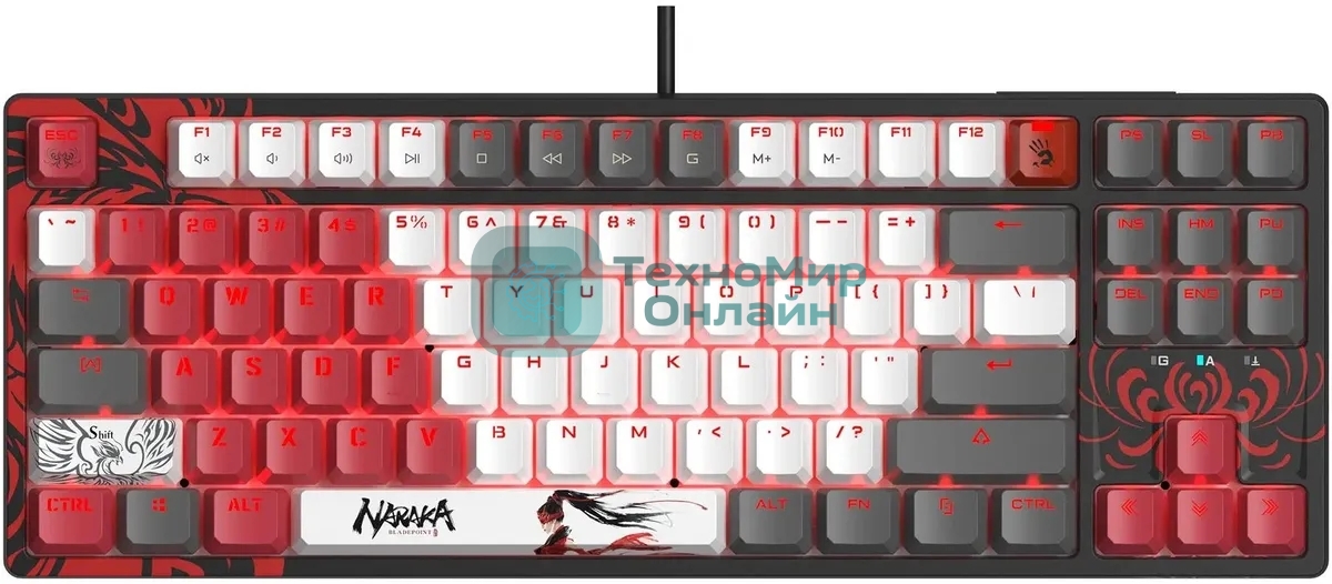 Клавиатура проводная A4Tech Bloody S87 Naraka USB черный/красный