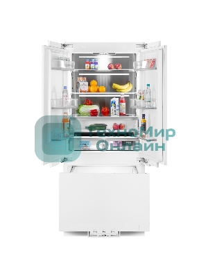 Встраиваемый холодильник Maunfeld MBF212NFW2 белый двухкамерный 389/157 л морозилка снизу, No Frost