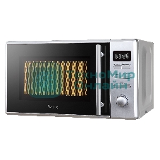 Микроволновая печь Evelux MW 203 X серый, 20 л, 700 Вт, переключатели - кнопки, поворотный механизм