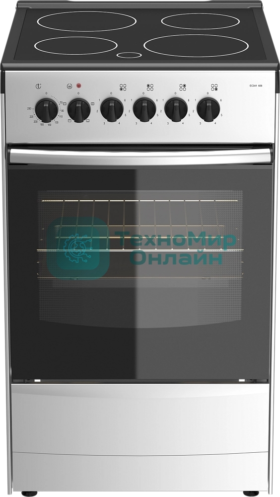 Плита электрическая Darina 1B EC 341 606 silver серебристый/черный, конфорок 4 шт, духовка 50 л, 50 см x 85 см x 56 см