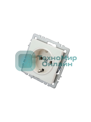 Розетка 1-местная IEK BRITE 16А РС11-1-0-БрЖ с заземлением, без защитных шторок, 16А, жемчуг