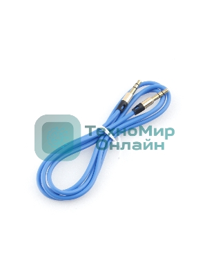Кабель аудио Cablexpert CCAB-01-35MM-1MU, 3.5 Jack (M)/3.5 Jack (M), синий. 1м, блистер