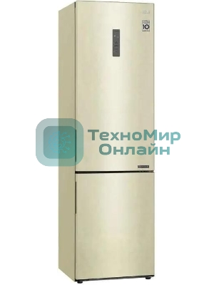 Холодильник LG GA-B509CEWL бежевый двухкамерный 277/107л морозилка снизу, No Frost