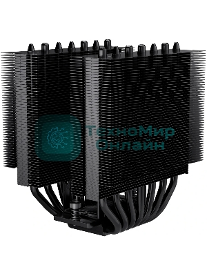 Кулер для процессора PCCooler RT720 TC BK (270W, 4-pin PWM, 157.5mm, Al/Cu, 7x6mm, 2x120mm, 73.32CFM, 34.9dBA, 2200RPM, S: 1851/1700/1200/115X, AM5/AM4, black)